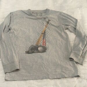 Wes & Willy 2012 Boys M Baseball Motif Long Sleeve Tee Grey